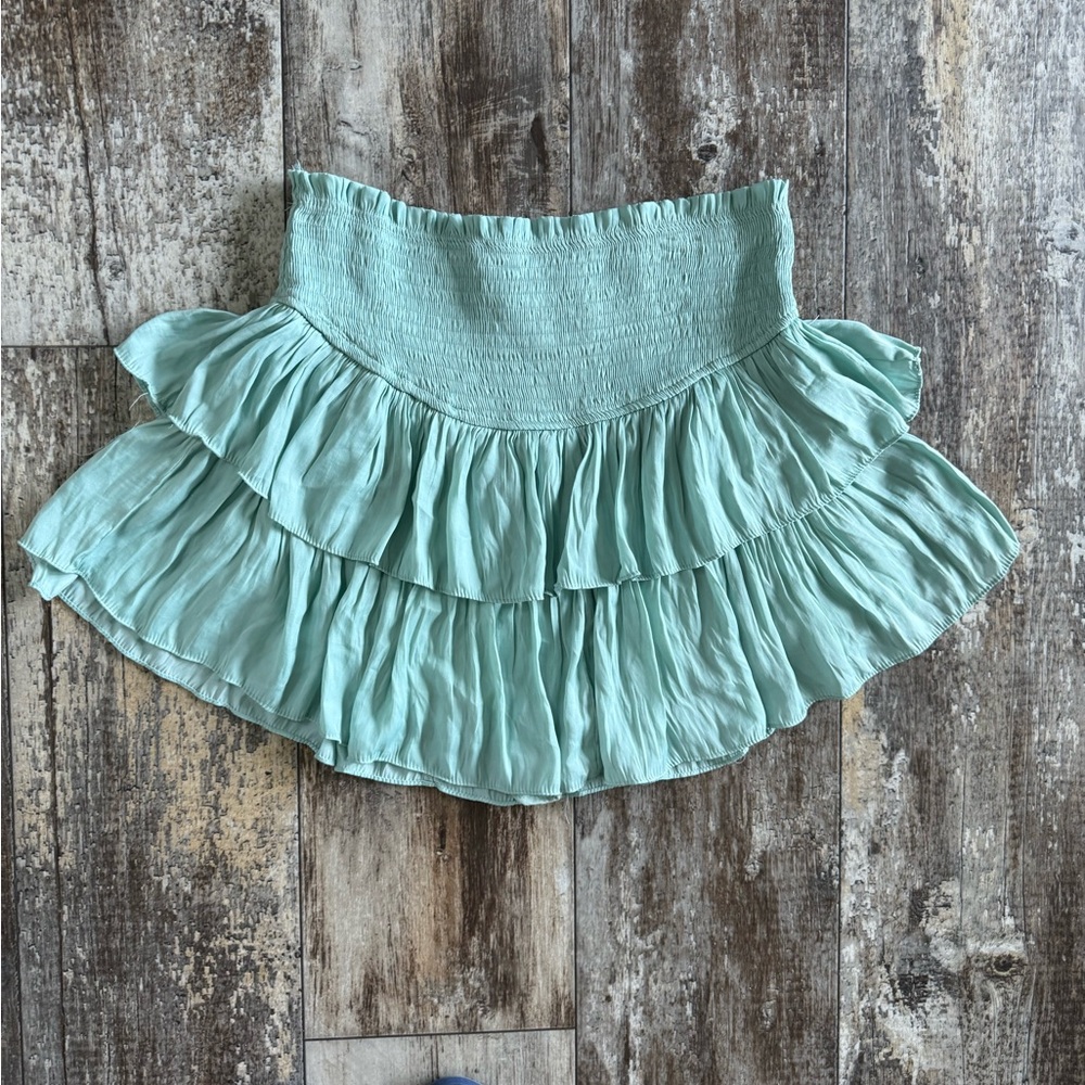 Mustard Seed Mint Green Ruffled Skirt
